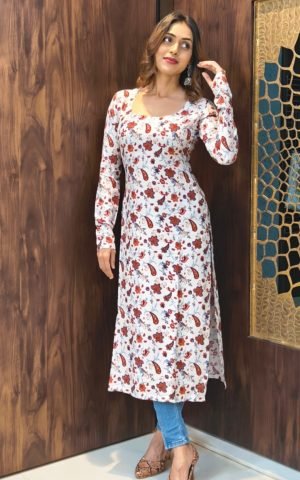 Cotton Full sleeves Kurti purple - Kurtis