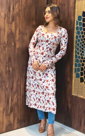 Cotton Full sleeves Kurti purple - Kurtis
