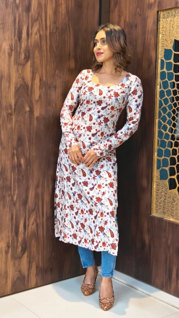 Cotton Full sleeves Kurti purple - Kurtis
