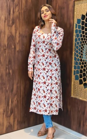 Cotton Full sleeves Kurti purple - Kurtis