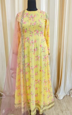 Floral Georgette Anarkali - Suits